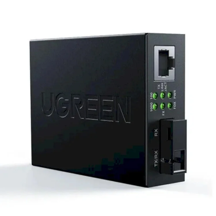 Bộ chuyển đổi RJ45 có chipset qua cáp quang gồm truyền, nhận Ugreen (80170) — ảnh 3