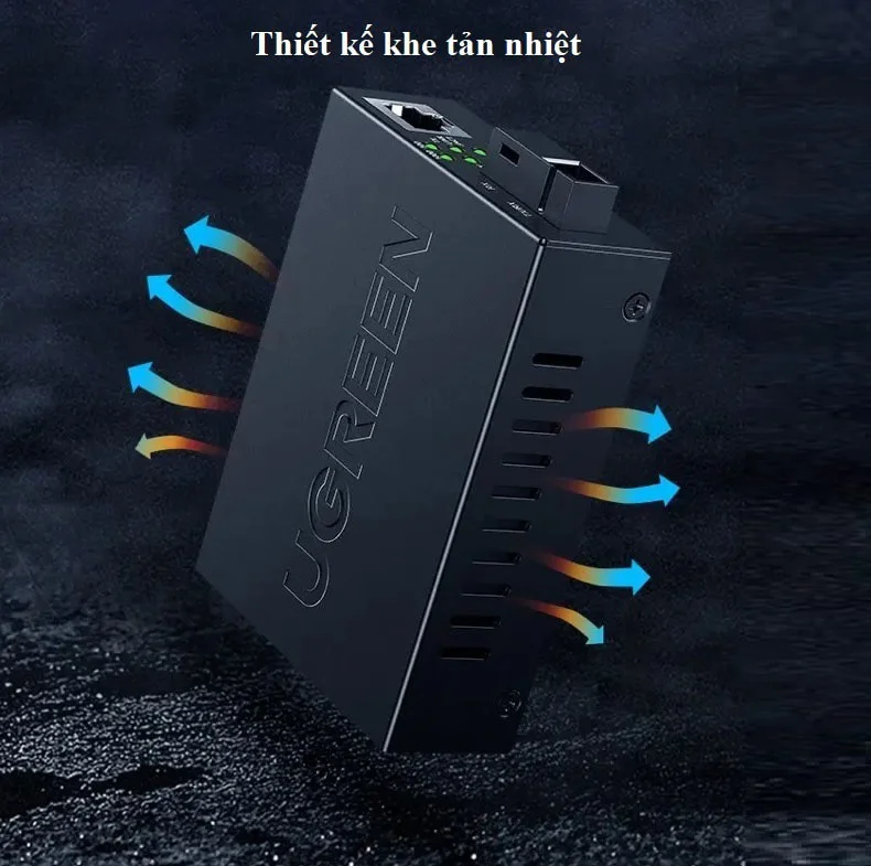 Bộ chuyển đổi RJ45 có chipset qua cáp quang gồm truyền, nhận Ugreen (80170) — ảnh 4