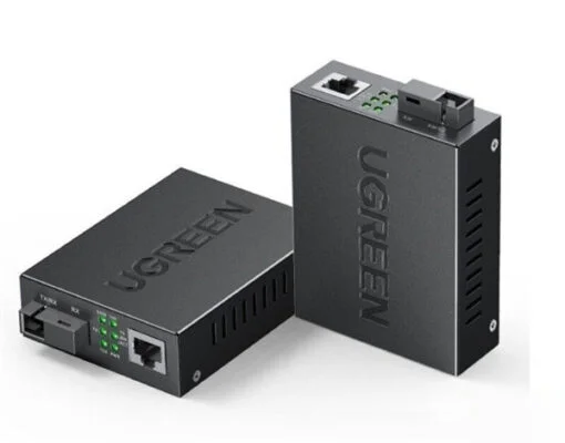 Bộ chuyển đổi RJ45 có chipset qua cáp quang gồm truyền, nhận Ugreen (80170)