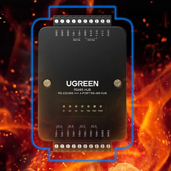Bộ chuyển đổi RS232 sang RS485 sang 4 cổng RS845 cho dây COM có chip Ugreen (80114)