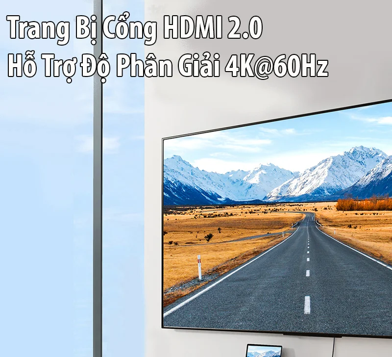 Bộ chuyển đổi Type C ra 2 cổng HDMI 4k@60Hz, cổng PD, 2 cổng USB3.0, đầu đọc thẻ SD/TF và cổng RJ45 Ugeen 90119
