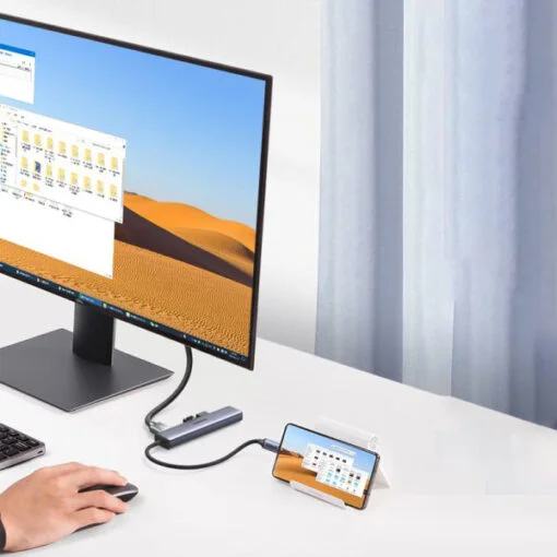 Bộ chuyển đổi Type C sang 3 x USB3.0 + HDMI + RJ45 Ugreen 20934 — ảnh 3