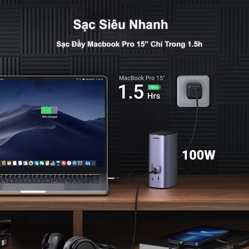Bộ chuyển đổi Type C Ugreen 90325 đang năng 12-in-1 MicroSD, DisplayPort, Ethernet, HDMI, USB 3.2 Gen 1, Secure Digital Card, USB 3.2 Gen 2 — ảnh 4