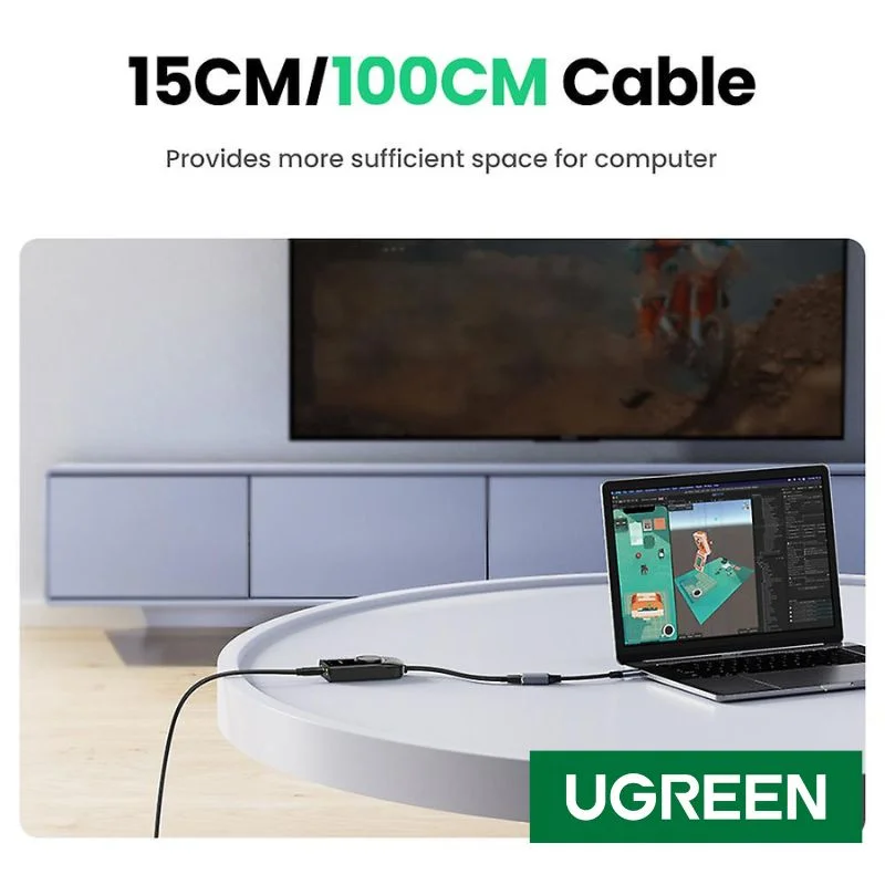 Bộ chuyển đổi USB 2.0 ra âm thanh 3.5mm (1 đầu mic 1 đầu tai nghe) Ugreen (50599) — ảnh 4