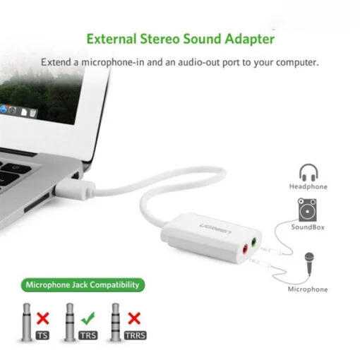 Bộ chuyển đổi USB 2.0 sang AV3.5mm Ugreen (30143)