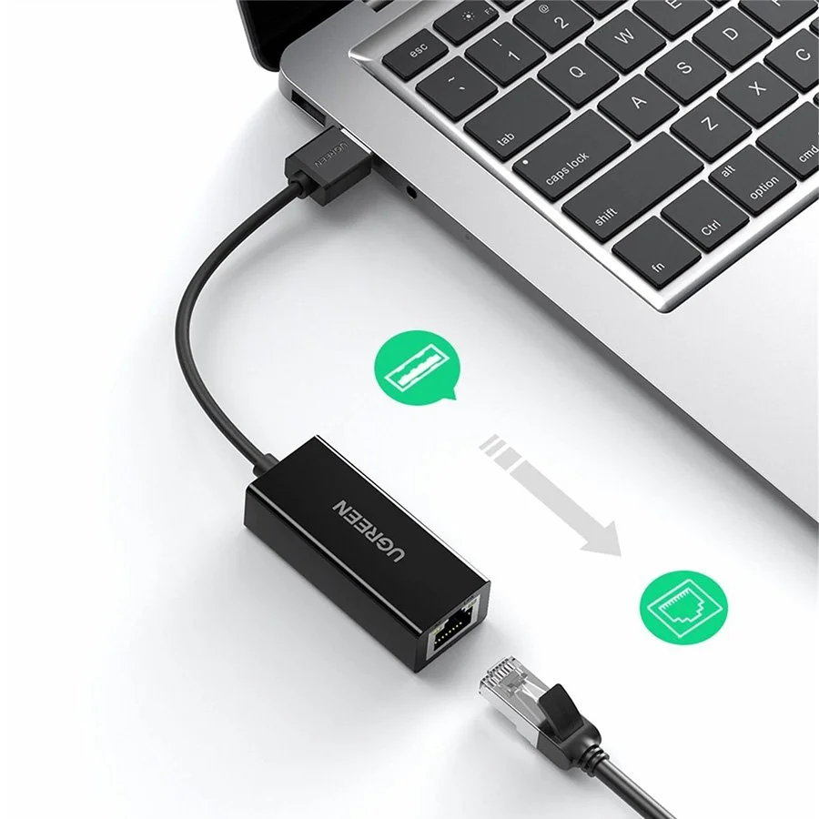 Bộ chuyển đổi USB 2.0 sang cổng mạng 10/100 Mbps Network Adapter, vỏ ABS Ugreen (20254)