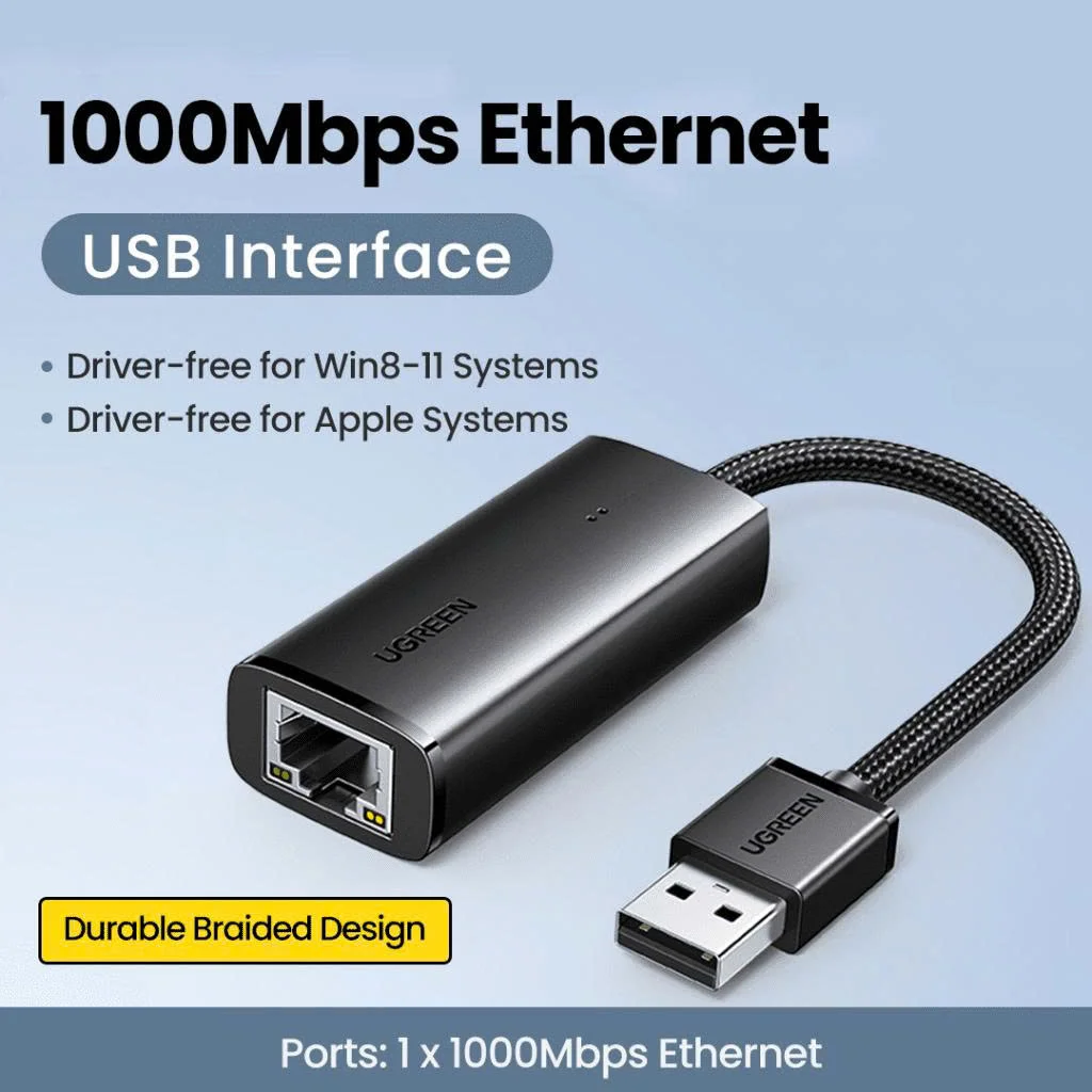 Bộ chuyển đổi USB 3.0 sang LAN 1.0Gbps UGREEN 15636