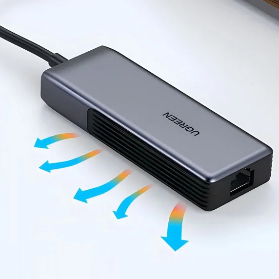 Bộ chuyển đổi USB-C 3.1 sang 5G Lan Card màu ghi xám Ugreen (70604) — ảnh 2