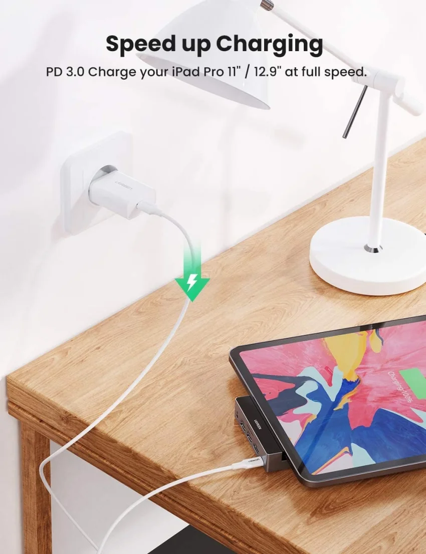 Bộ chuyển đổi USB-C sang 2*USB 3.0+HDMI+3.5mm Ugreen (70688) — ảnh 5