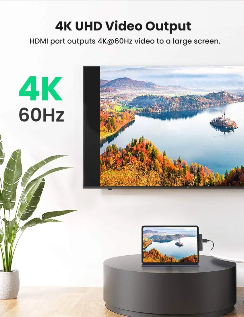 Bộ chuyển đổi USB-C sang 2*USB 3.0+HDMI+3.5mm Ugreen (70688) — ảnh 6