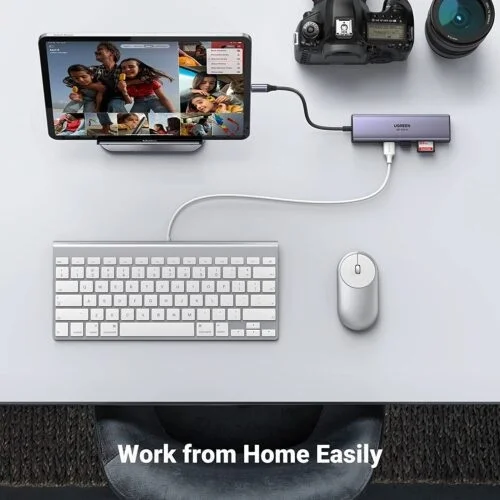 Bô chuyển đổi USB-C sang 2*USB 3.0+HDMI RJ45, SD TF và PD hỗ trợ 4K Ugreen (60515) — ảnh 3