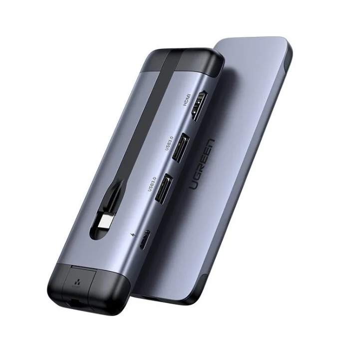 Bộ chuyển đổi USB-C sang 2*USB 3.0+HDMI+RJ45 Ugreen (70508)