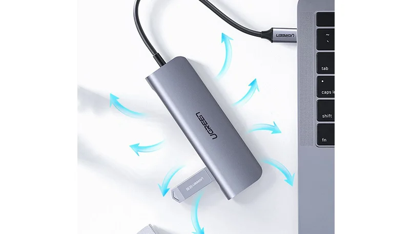Bộ chuyển đổi USB-C sang 2*USB 3.0+HDMI+SD&TF Ugreen (70411)