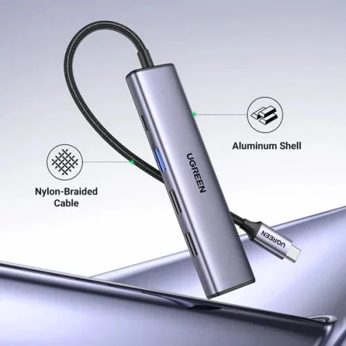 Bộ chuyển đổi USB-C sang 2*USB-A 2.0+ USB-A 3.0+HDMI+PD hỗ trợ 4K Ugreen (15495) — ảnh 2