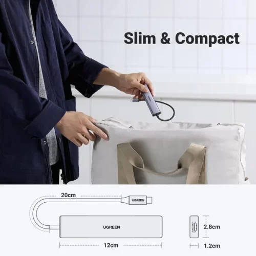 Bộ chuyển đổi USB-C sang 2*USB-A 2.0+ USB-A 3.0+HDMI+PD hỗ trợ 4K Ugreen (15495) — ảnh 7