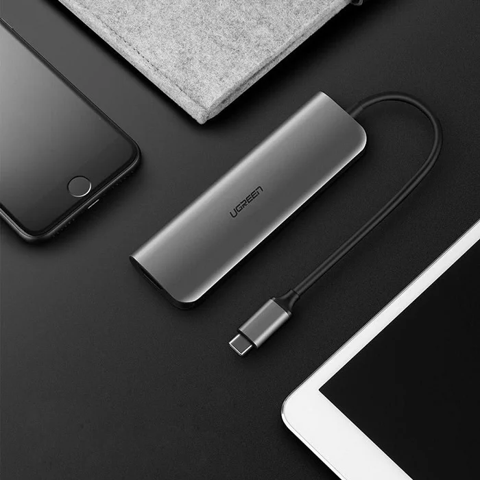 Bộ chuyển đổi USB-C sang 3*USB 3.0+HDMI+3.5mm Ugreen (80132) — ảnh 3