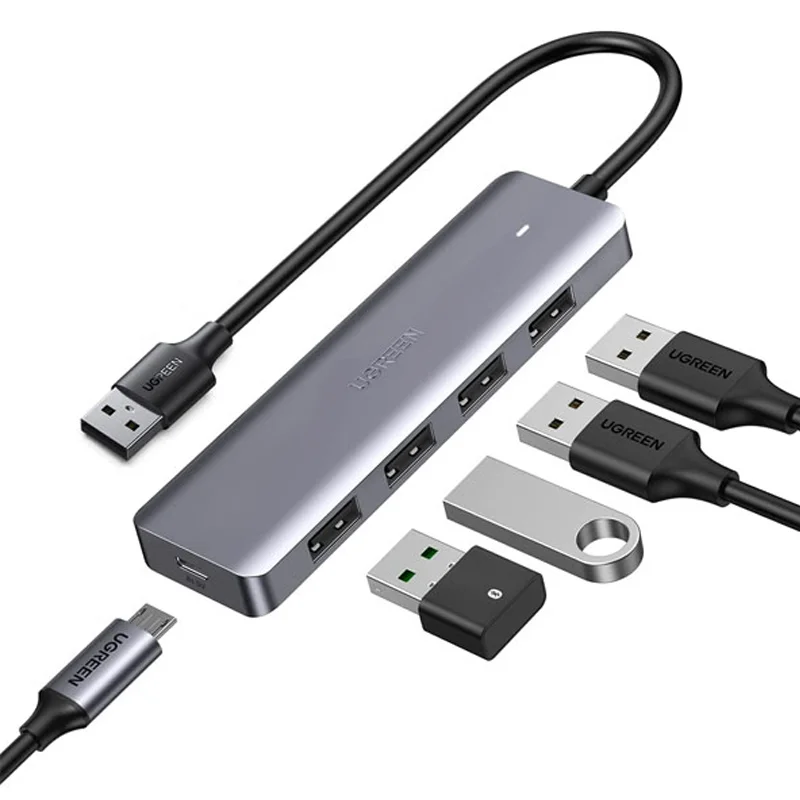 Bộ chuyển đổi USB-C sang 3 USB 3.0, HDMI, RJ45 màu xám Ugreen (20955)