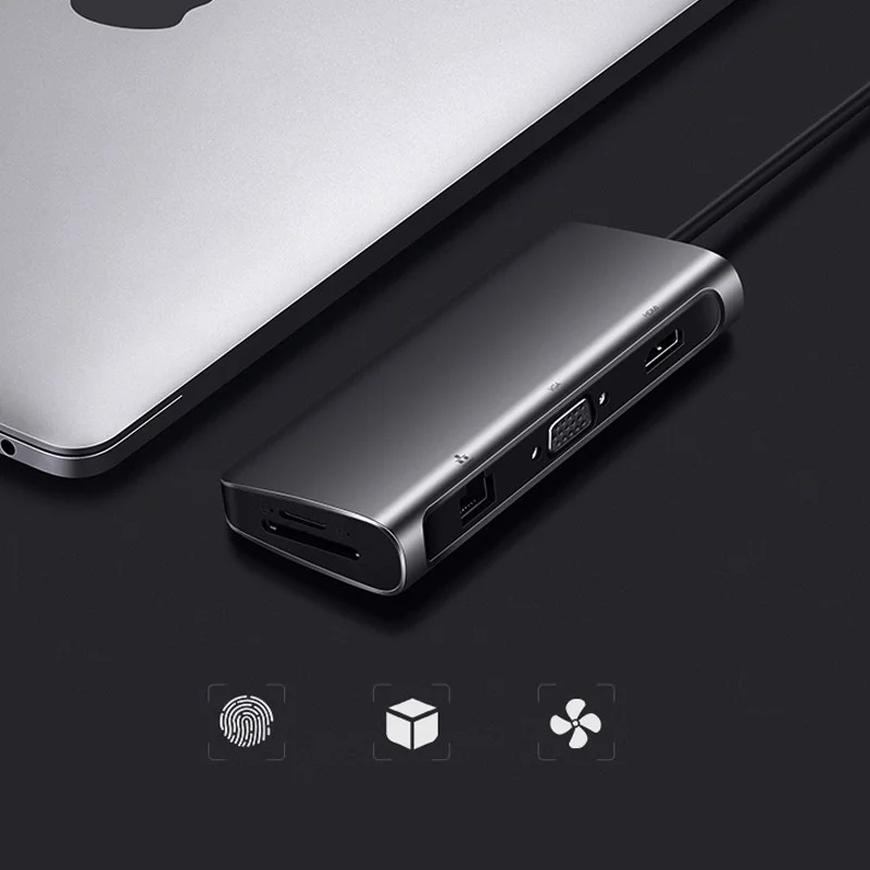 Bộ chuyển đổi USB-C sang 3*USB 3.0+HDMI+RJ45+SD&TF+3.5mm Ugreen (80133)