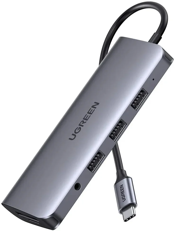 Bộ chuyển đổi USB-C sang 3*USB 3.0+HDMI+RJ45+SD&TF+3.5mm Ugreen (80133)