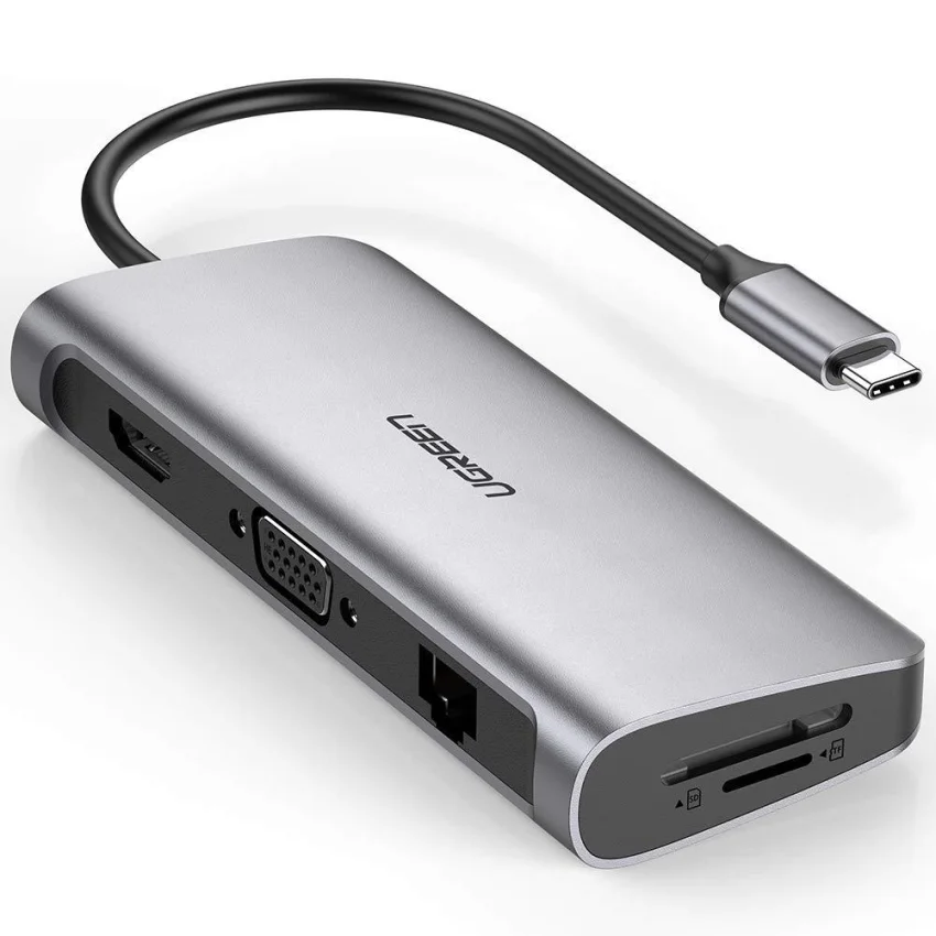 Bộ chuyển đổi USB-C sang 3*USB 3.0+HDMI+RJ45+SD&TF Ugreen (40873) — ảnh 3