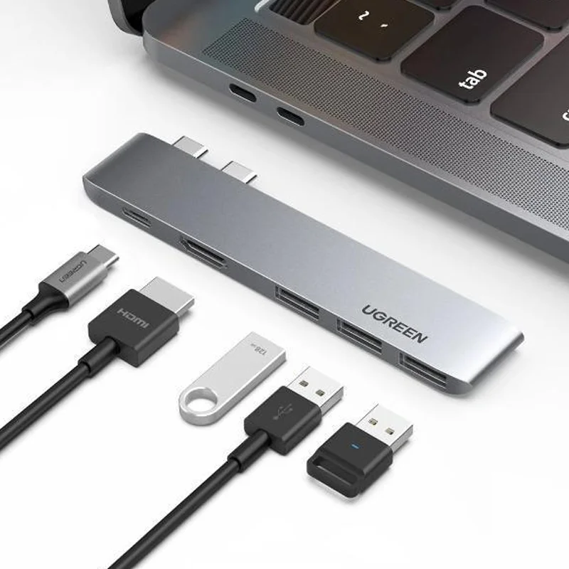 Bộ chuyển đổi USB-C sang 3*USB 3.0+HDMI+SD&TF Ugreen (60559) — ảnh 3