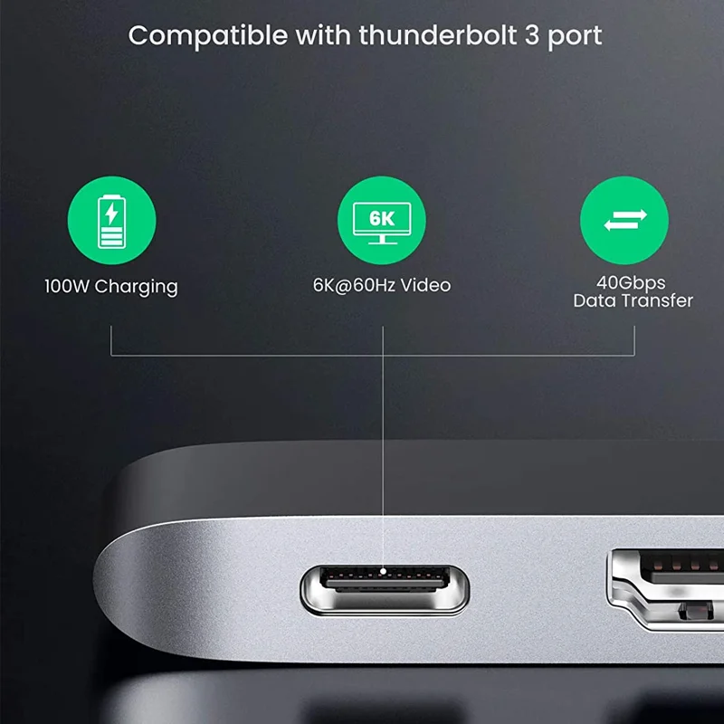 Bộ chuyển đổi USB-C sang 3*USB 3.0+HDMI+SD&TF Ugreen (60559) — ảnh 4
