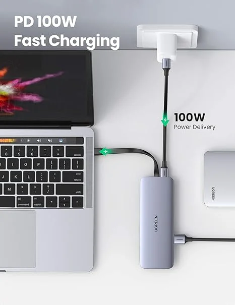 Bộ chuyển đổi USB-C sang 3*USB 3.0+HDMI/VGA+RJ45+SD&TF Ugreen (70409)