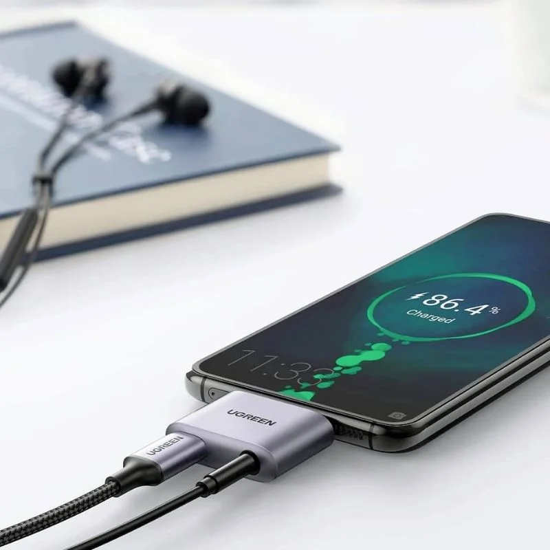 Bộ chuyển đổi USB-C sang cổng âm thanh 3.5mm và USB-C Ugreen (70311)