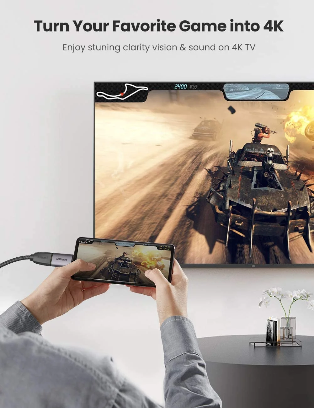 Bộ chuyển đổi USB-C sang HDMI màu xám Ugreen (70450)