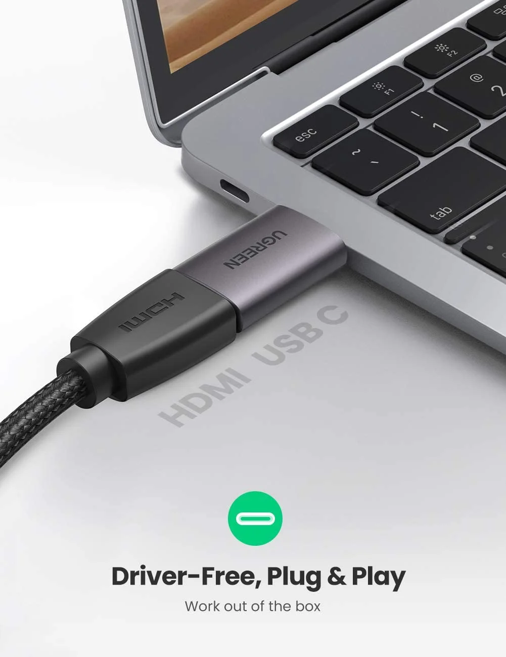 Bộ chuyển đổi USB-C sang HDMI màu xám Ugreen (70450)