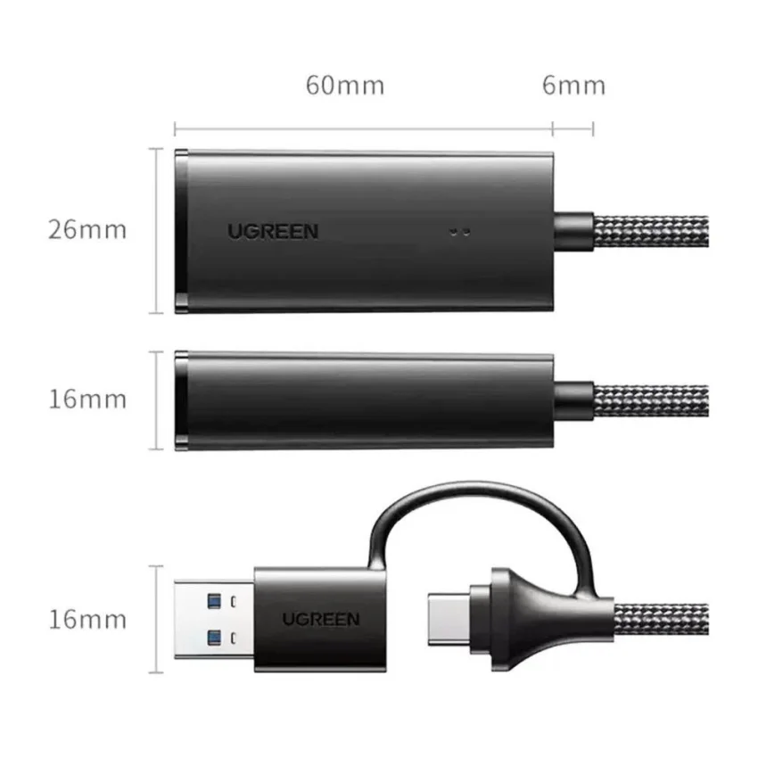 Bộ Chuyển Đổi USB-C/USB-A sang LAN 1.0Gbps UGREEN 15638 — ảnh 4