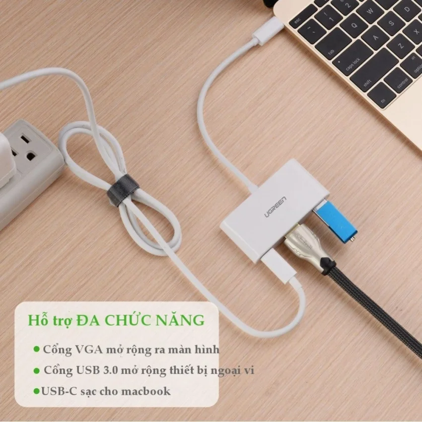 Bộ chuyển đổi USB Type-C 3.1 sang USB 3.0 + HDMI +USB 3.1 Ugreen (30377) — ảnh 4