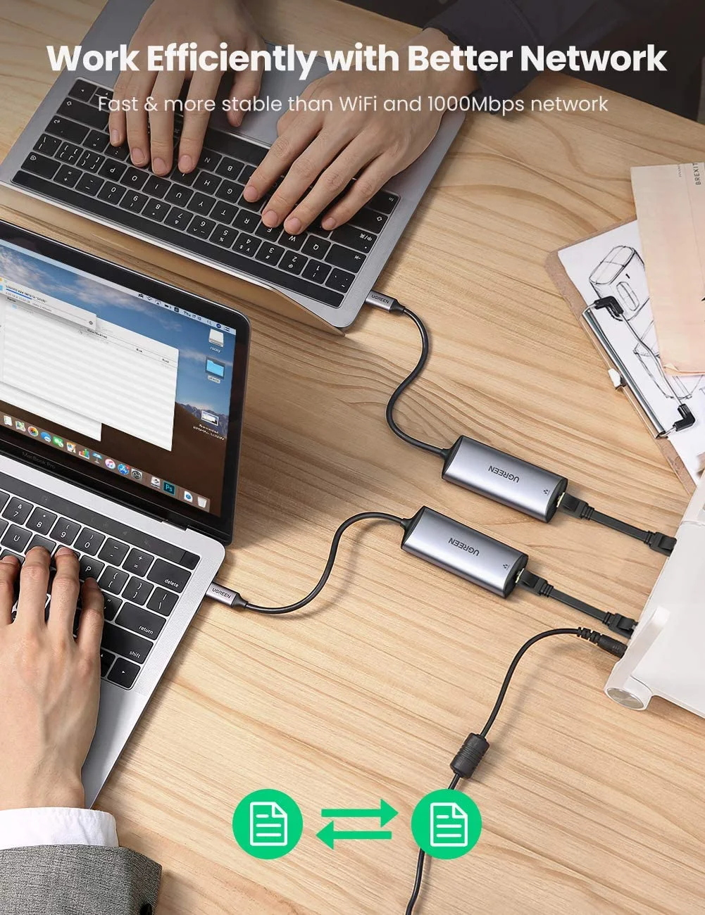Bộ chuyển đổi USB Type C sang 2.5G Lan Card màu ghi xám Ugreen (70446)