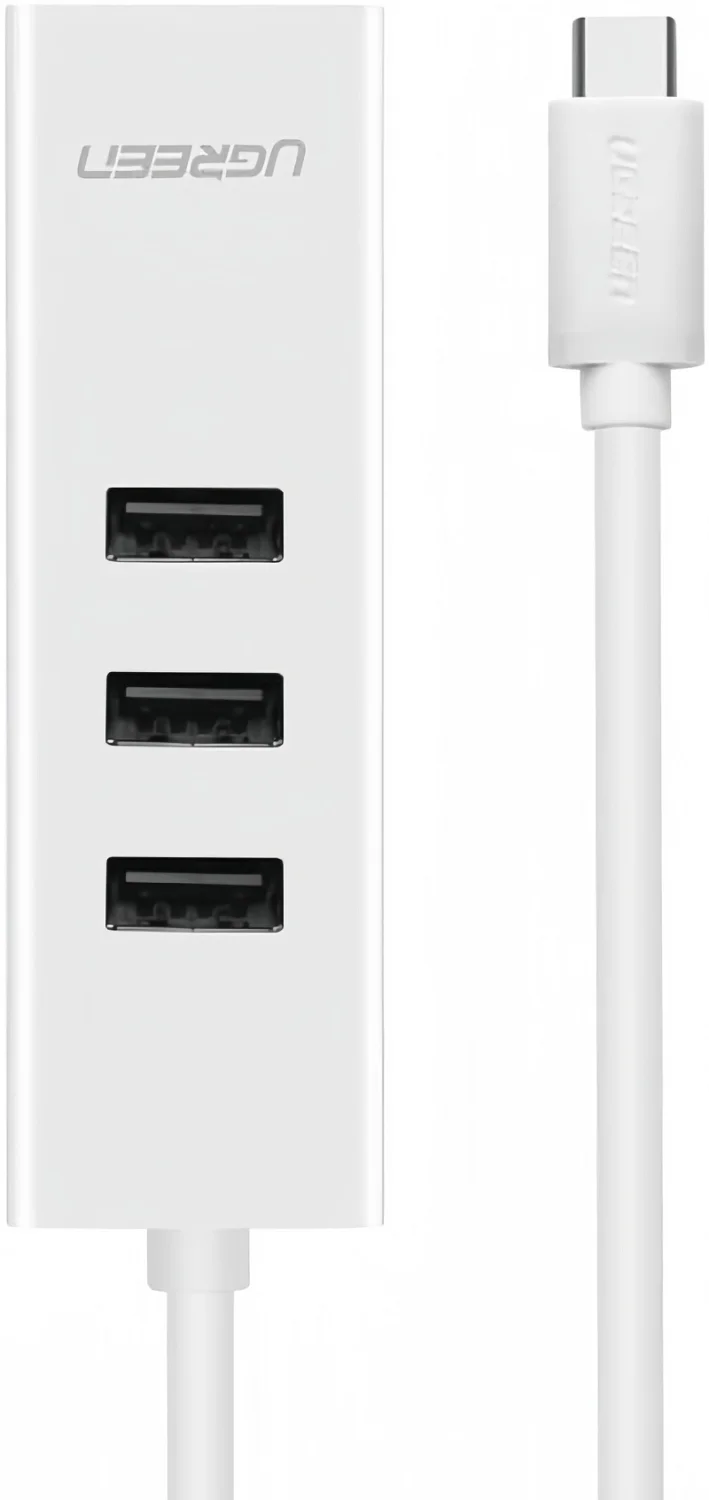 Bộ chuyển đổi USB Type-C sang cổng mạng Ethernet + hub USB 2.0 2 cổng, màu trắng Ugreen (20792) — ảnh 2
