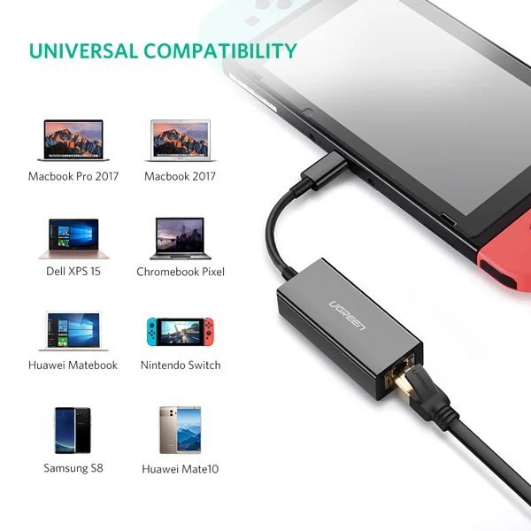 Bộ chuyển đổi USB Type-C sang Gigabit màu đen UGREEN (50307)