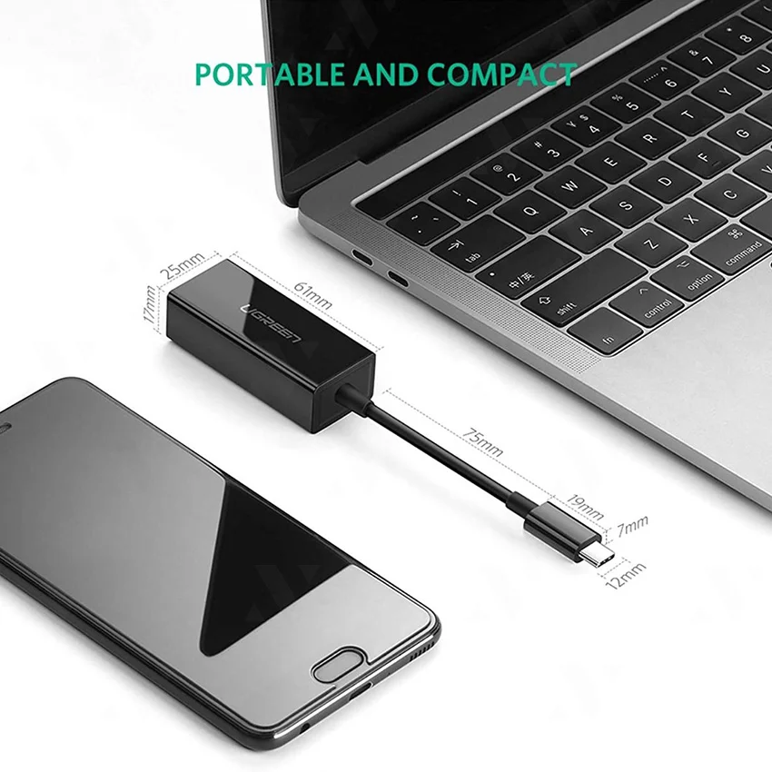 Bộ chuyển đổi USB Type-C sang Gigabit màu đen UGREEN (50307)