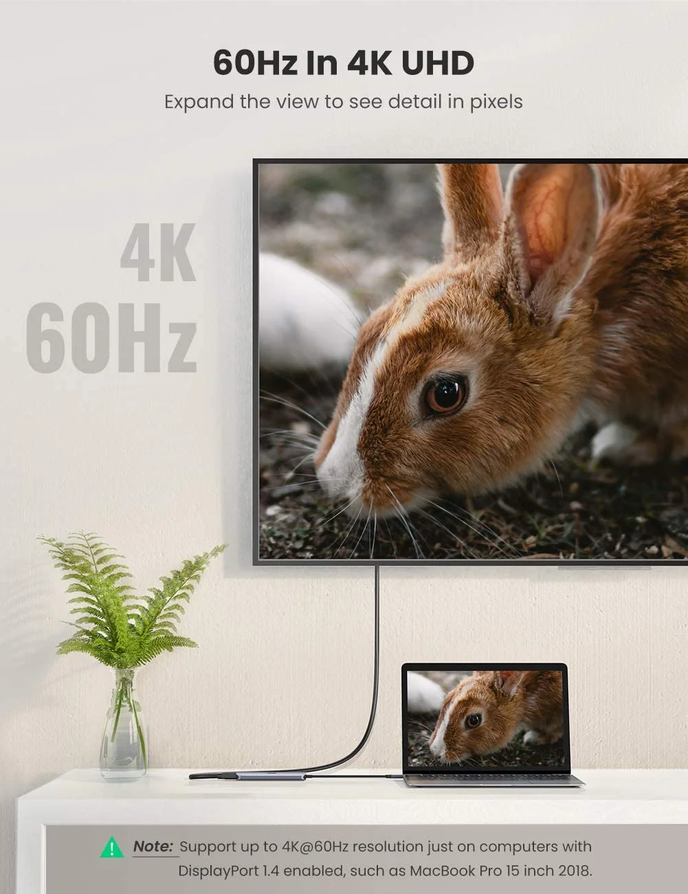 Bộ chuyển đổi USB Type-C sang HDMI 4K60Hz + USB 3.0*3 + PD Ugreen (70495)