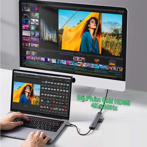 Bộ chuyển đổi USB Type-C sang HDMI kèm 4 hub USB 4 cổng Ugreen (20197)