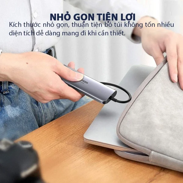Bộ chuyển đổi USB Type-C sang HDMI kèm 4 hub USB 4 cổng Ugreen (20197)