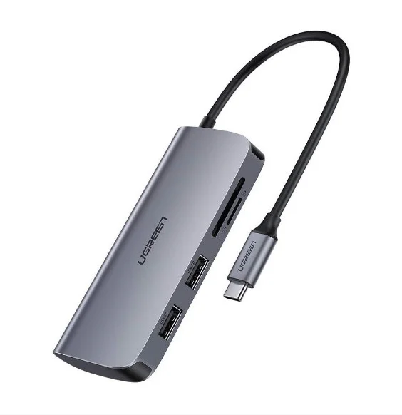 Bộ chuyển đổi USB Type-C sang HDMI+SD+TF+2 cổng USB 3.0+RJ45 Ugreen (50852) — ảnh 2