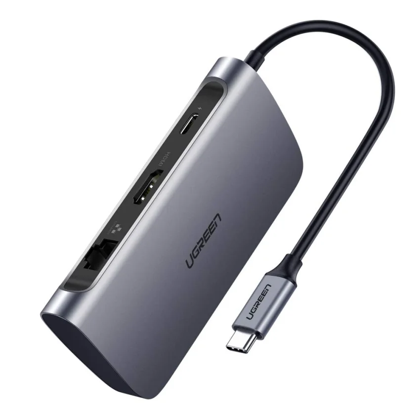 Bộ chuyển đổi USB Type-C sang HDMI+SD+TF+2 cổng USB 3.0+RJ45 Ugreen (50852) — ảnh 3