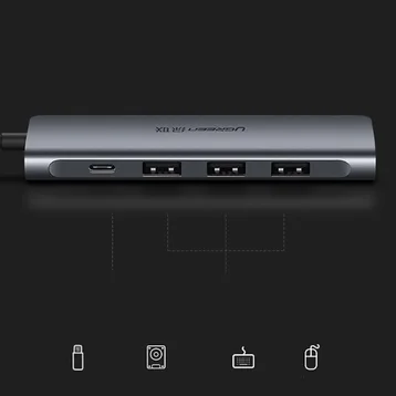 Bộ chuyển đổi USB Type-C sang HDMI + USB 3.0*3 + PD Ugreen (50209)