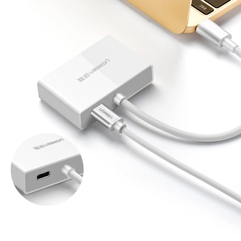 Bộ chuyển đổi USB - Type C sang HDMI+VGA Ugreen màu trắng (50251) — ảnh 2