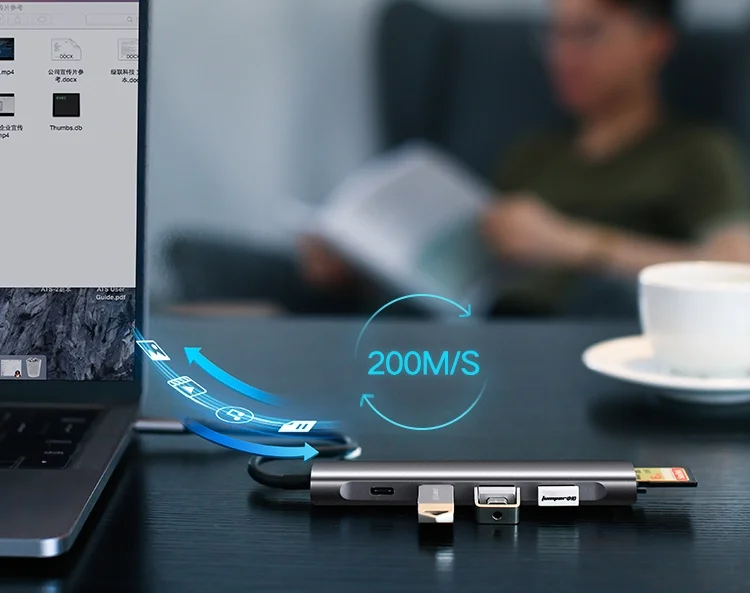 Bộ chuyển đổi USB Type-C sang SD+TF+3 cổng USB 3.0 Ugreen (50598)