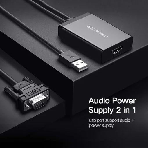 Bộ chuyển đổi VGA và âm thanh sang HDMI có nguồn Ugreen 40213 MM106 — ảnh 4