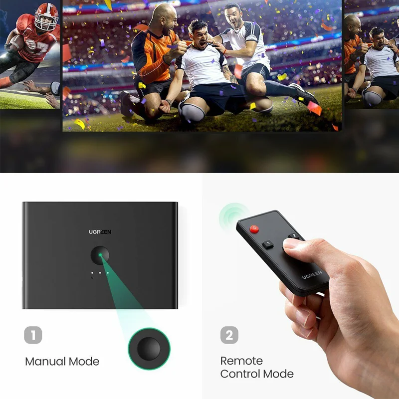 Bộ chuyển mạch HDMI 2.0 2 cổng vào 4 cổng ra Ugreen (70690)