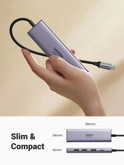 Bộ chuyển Type C sang 1xHDMI + 3xUSB3.0+SD/ TF Chính hãng UGREEN 60383 — ảnh 2