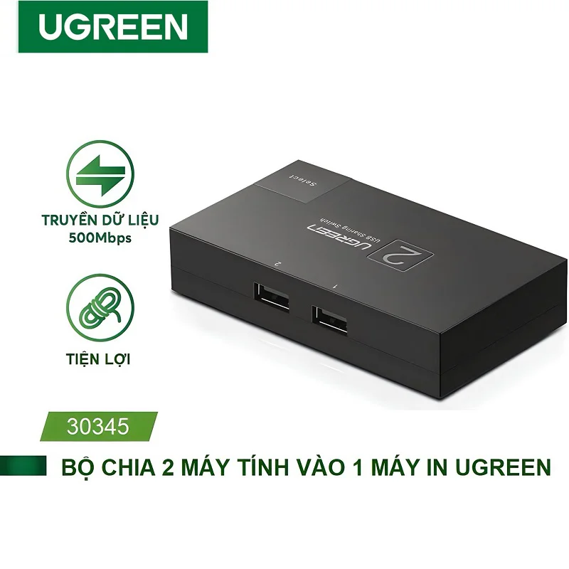 Bộ gộp 2 máy tính dùng 1 máy in cao cấp Ugreen 30345 1.5M