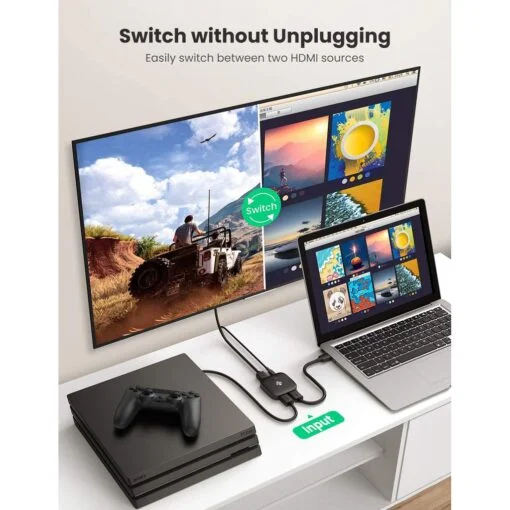 Bộ gộp HDMI 2 vào 1 ra hỗ trợ 4Kx2K 60hz Ugreen (80126)