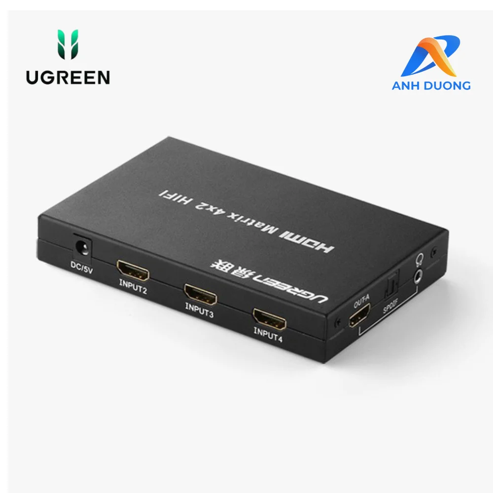 Bộ gộp HDMI 4 vào 2 ra, hỗ trợ 1080P 3D màu đen Ugreen (40216)